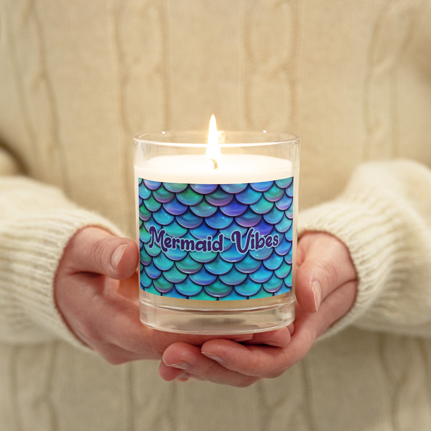 Mermaid Vibes Glass jar soy wax candle