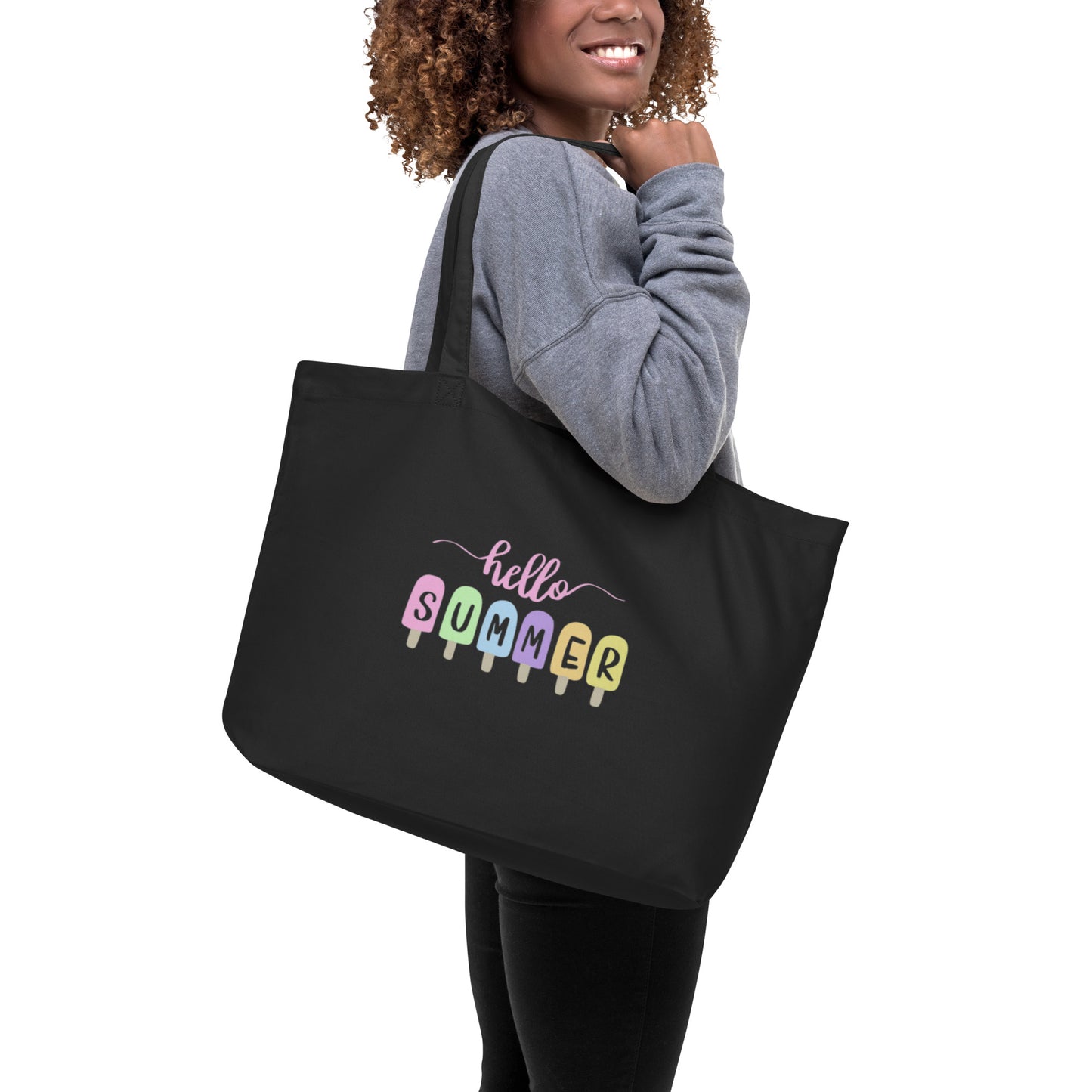 Hello Summer Large organic tote bag