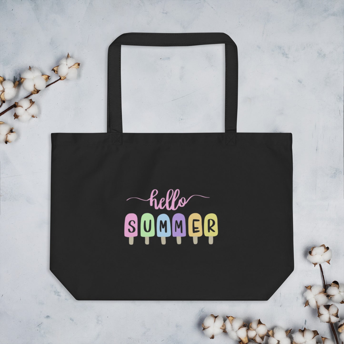 Hello Summer Large organic tote bag