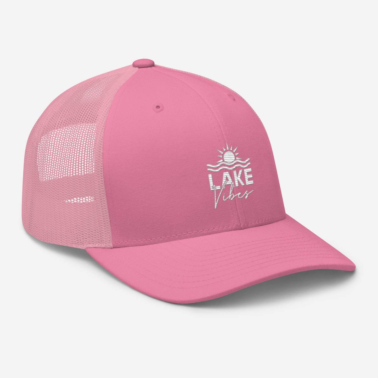 Lake Vibes Pink Trucker Cap