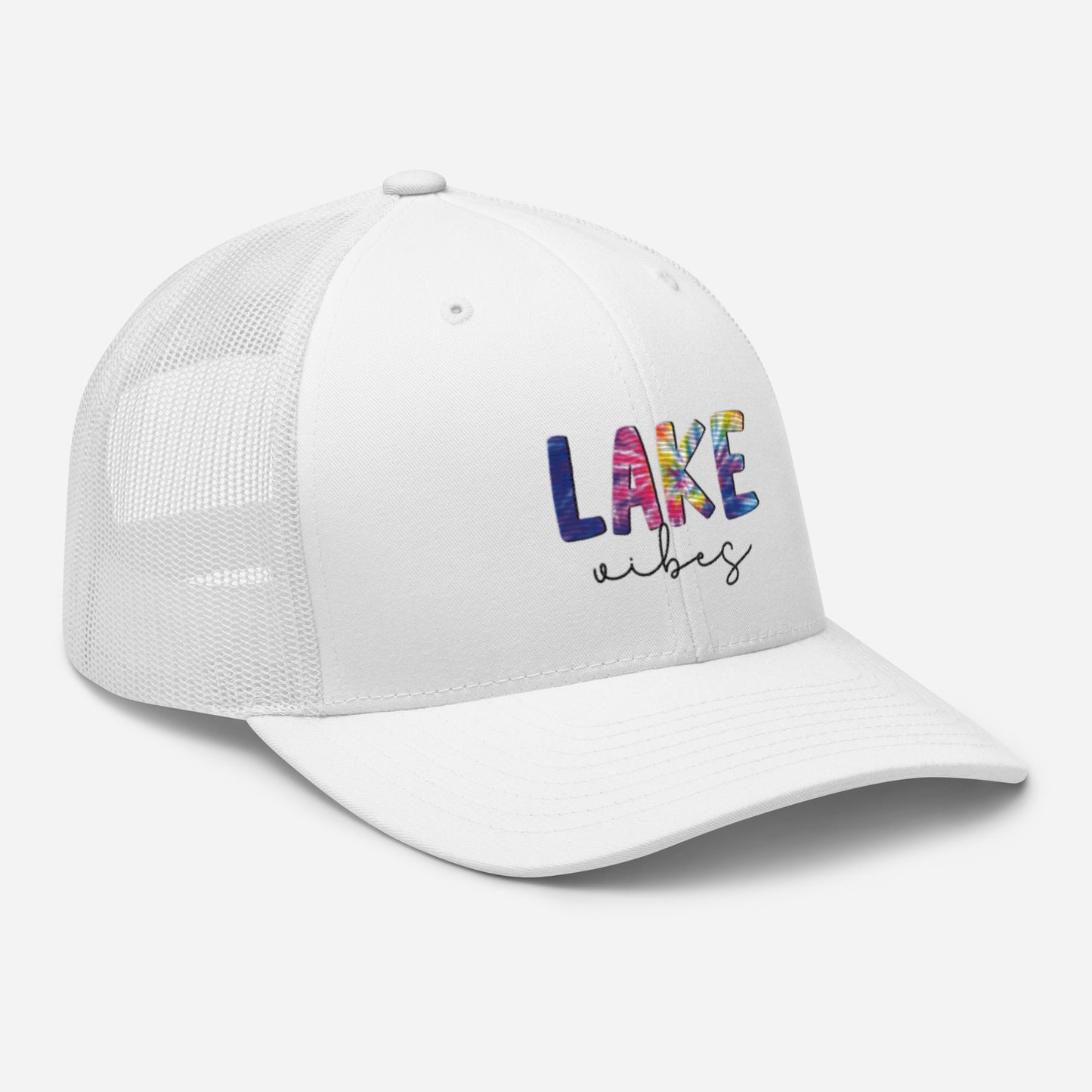 Lake Vibes White Trucker Cap
