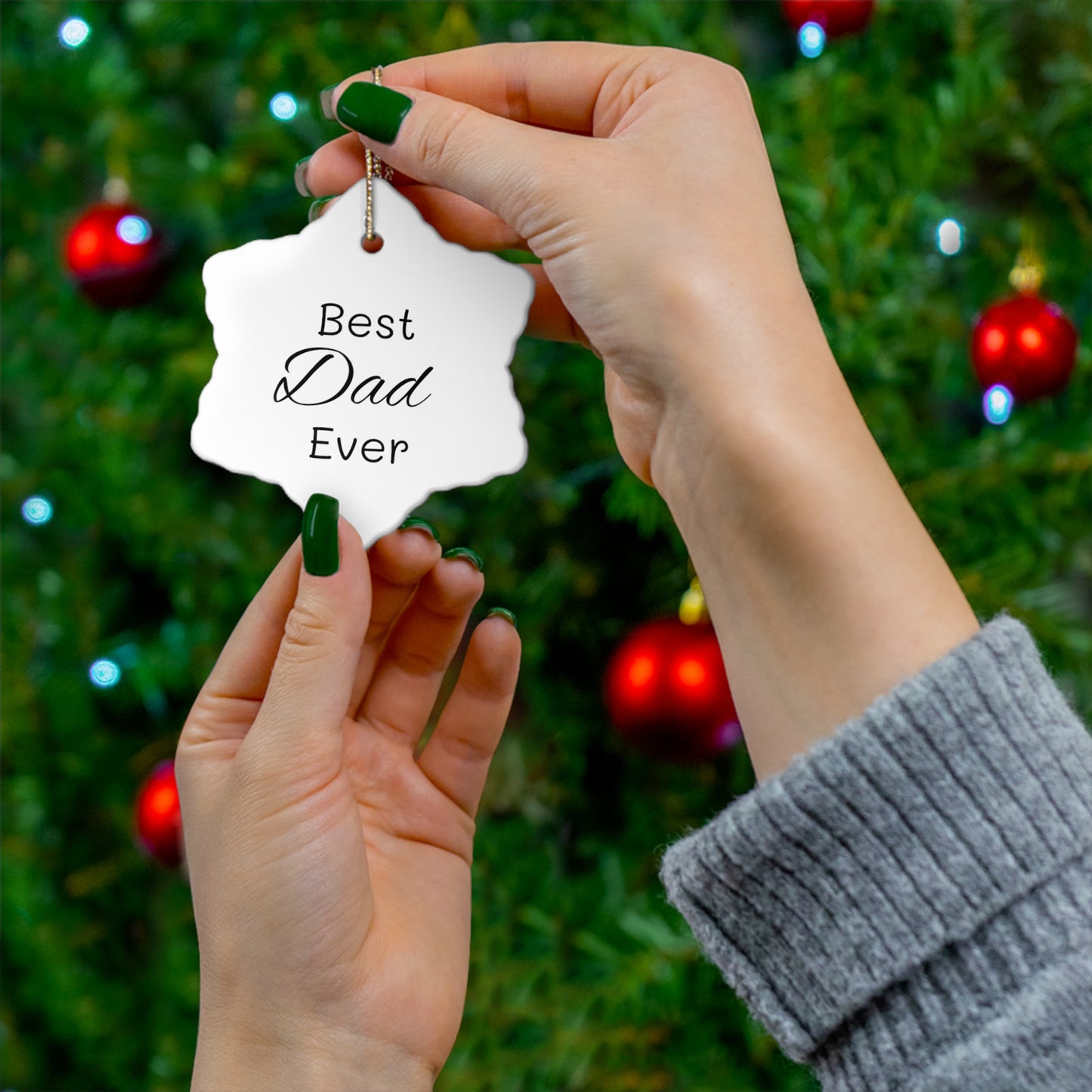 Best Dad Ceramic Ornament, 4 Shapes