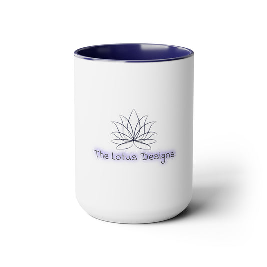 The Lotus Designs Two-Tone Coffee Mugs, 15oz