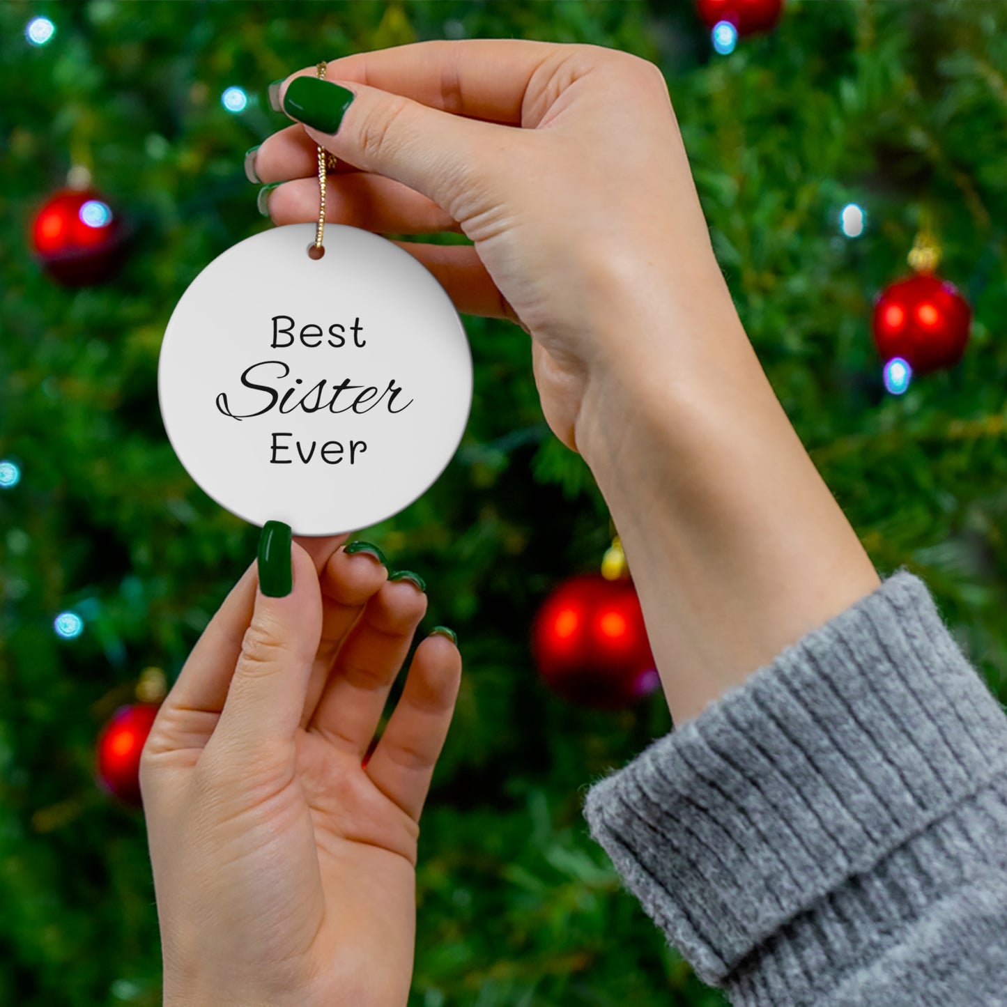 Best Sister Ceramic Ornament, 4 Shapes