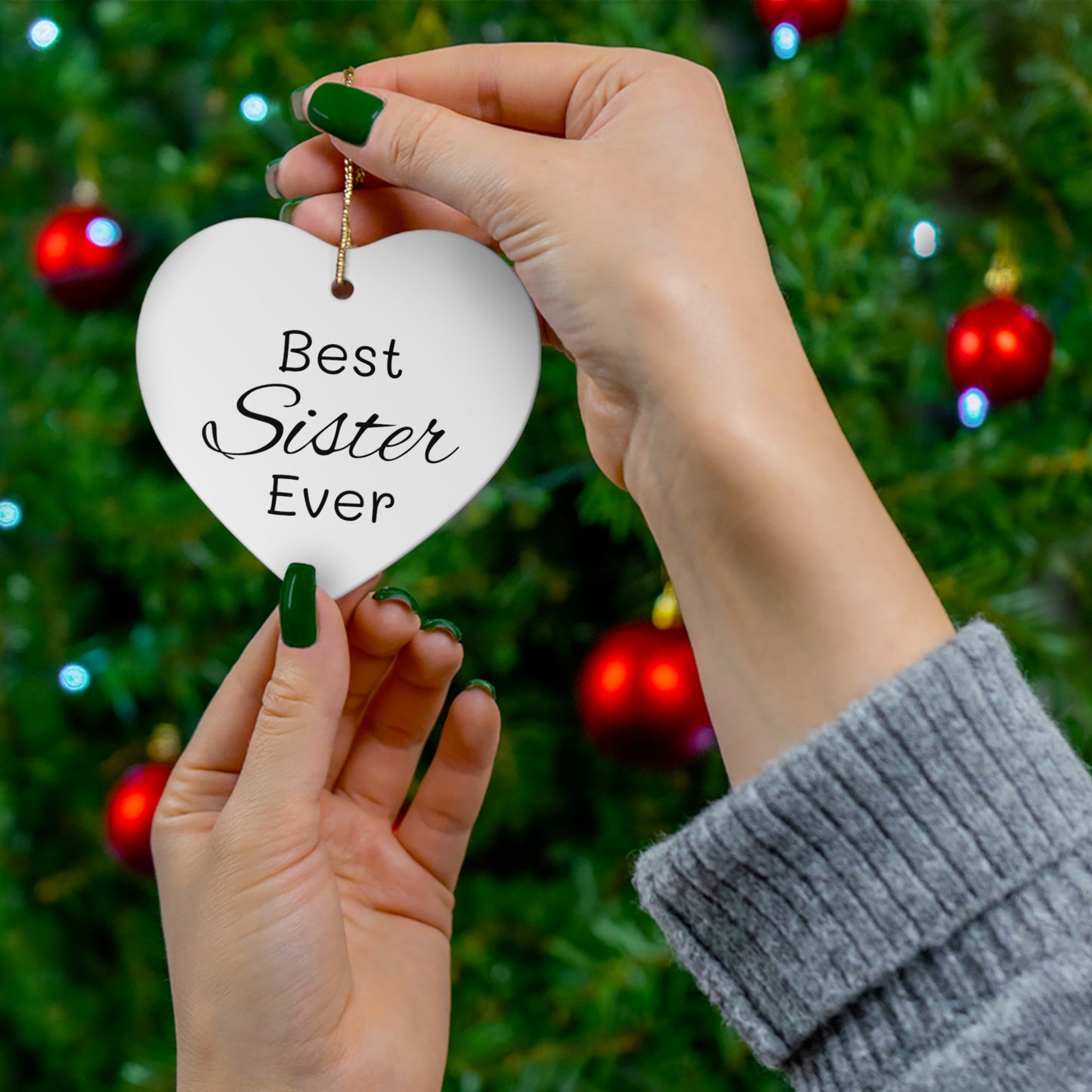 Best Sister Ceramic Ornament, 4 Shapes