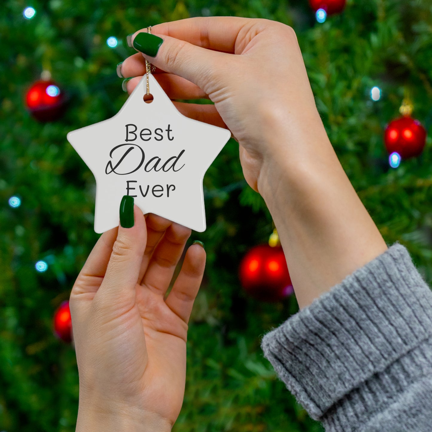 Best Dad Ceramic Ornament, 4 Shapes