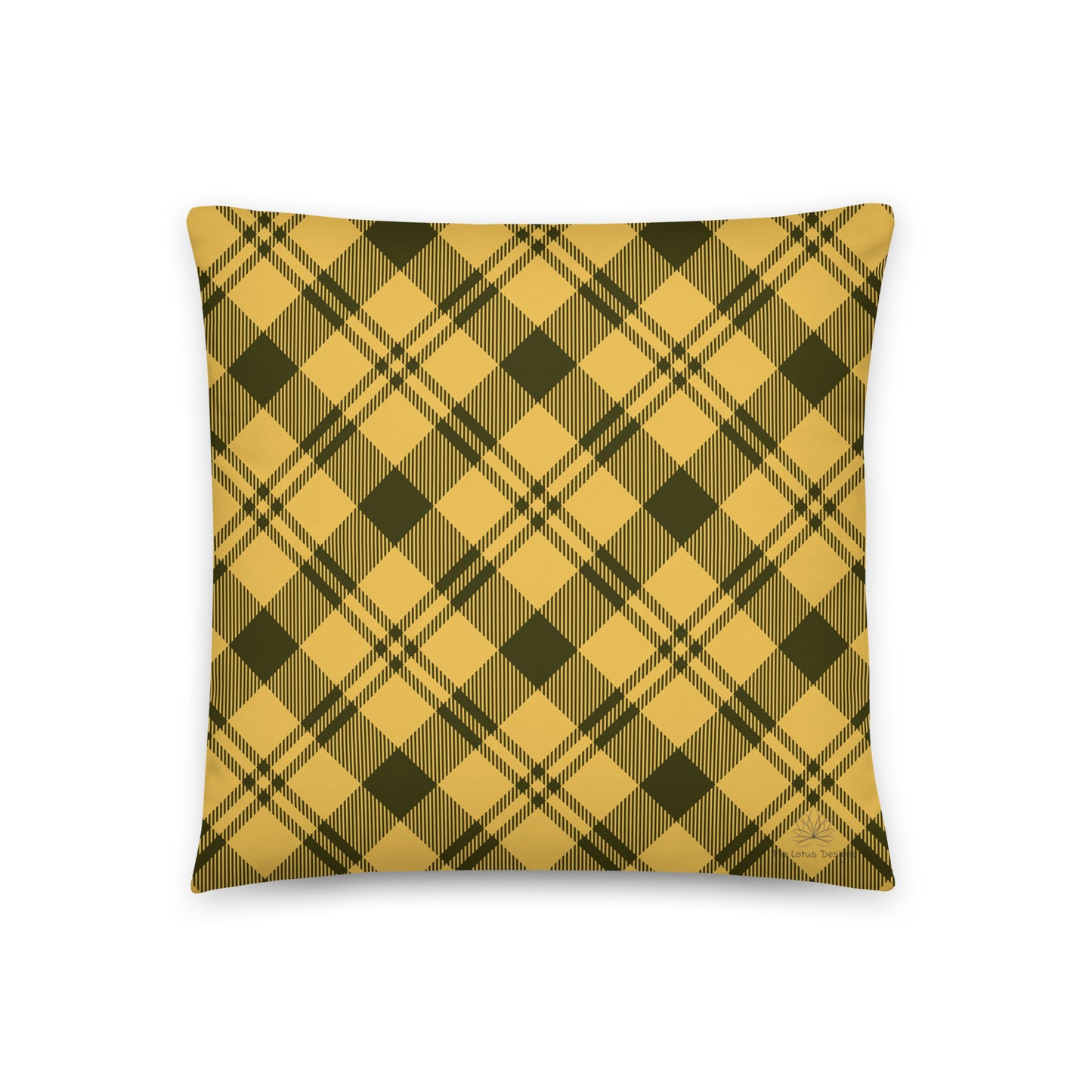 Yellow Tartan Decorative Pillow