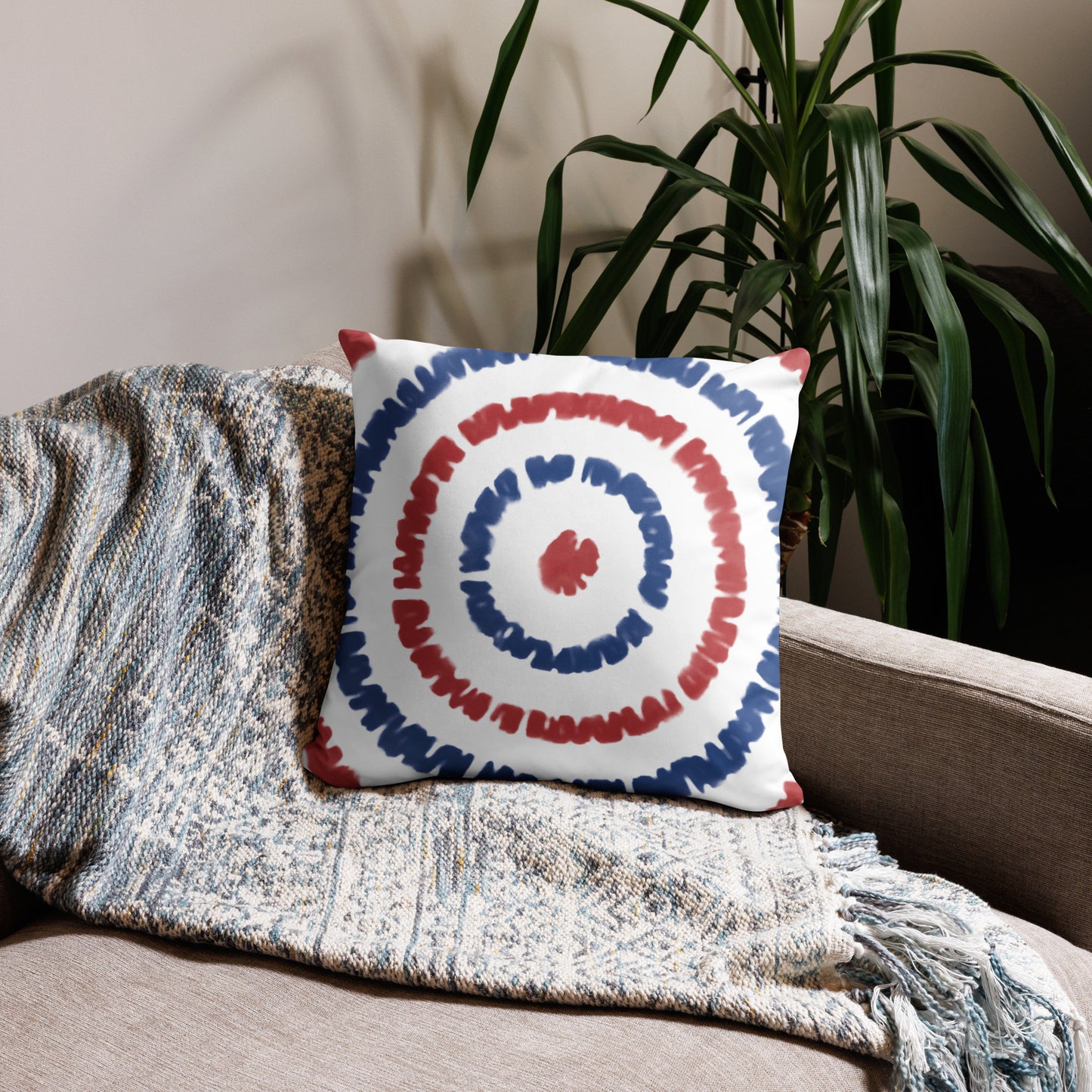 Red, White and Blue Bullseye Basic Pillow