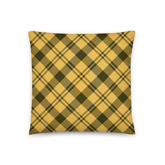 Yellow Tartan Decorative Pillow