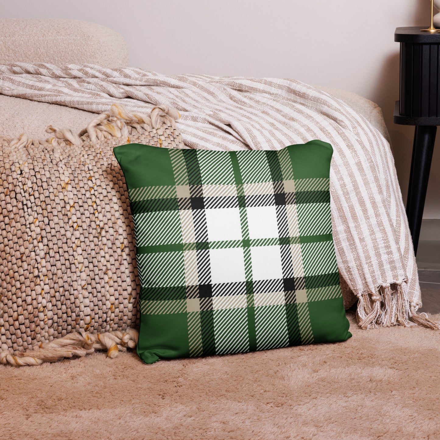 Green Tartan Decorative Pillow