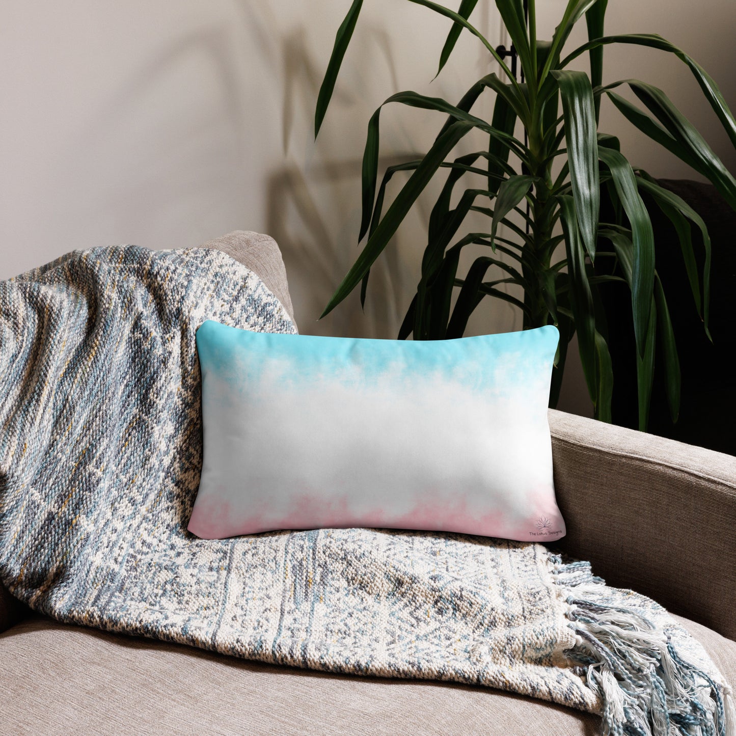 Pink and Blue Basic Pillow