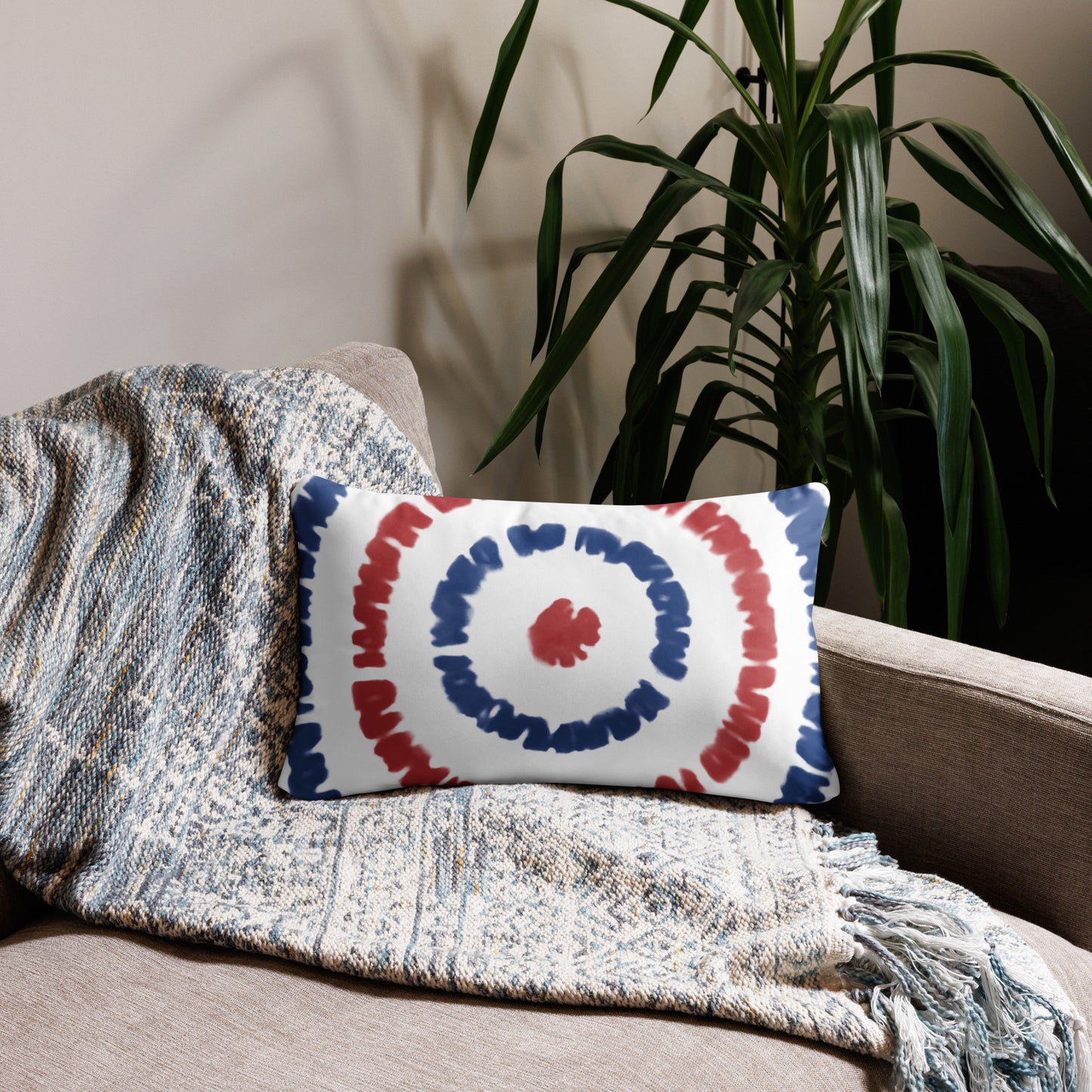 Red, White and Blue Bullseye Basic Pillow