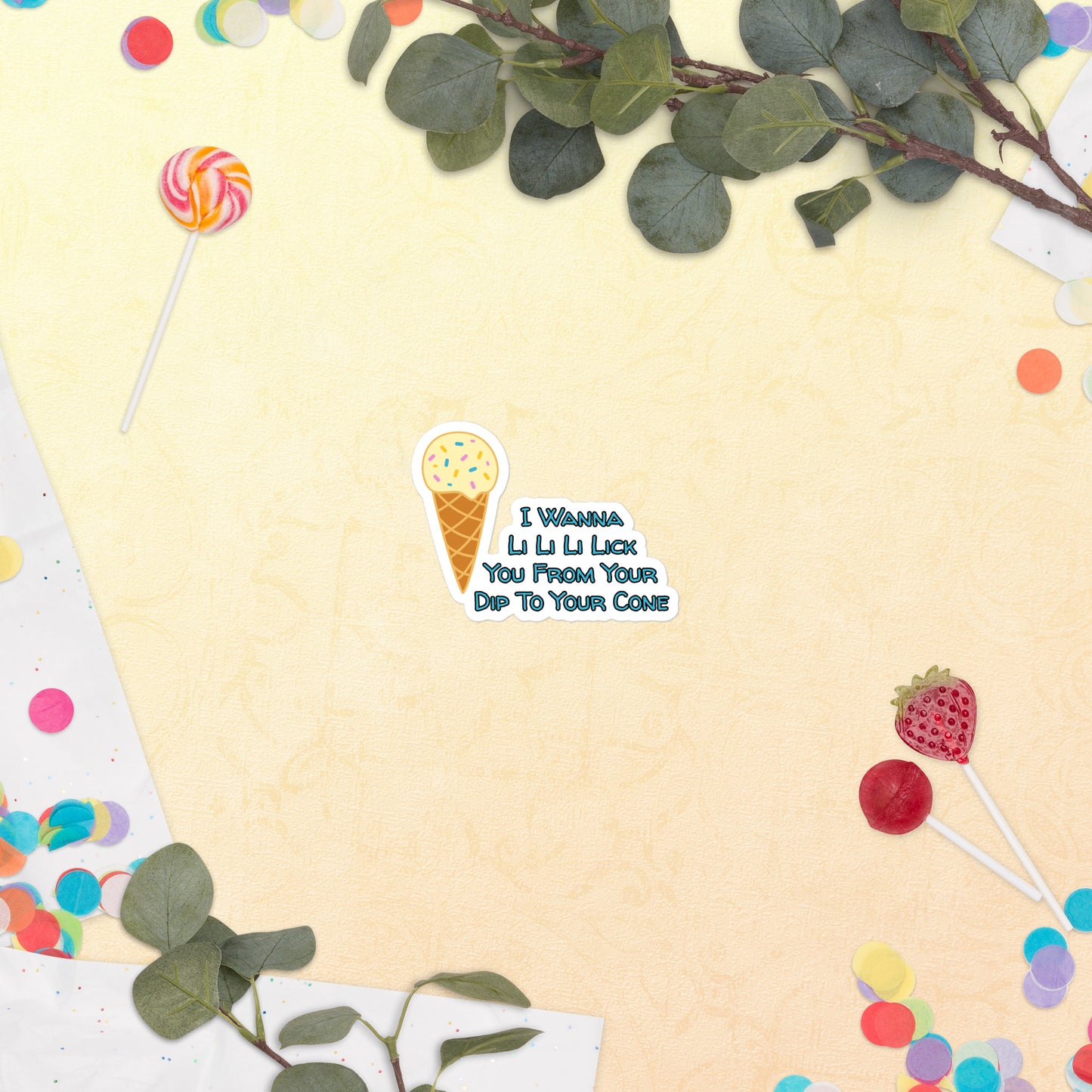 Ice Cream Cone Bubble-free stickers