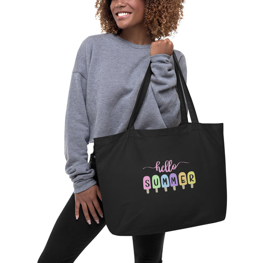 Hello Summer Large organic tote bag