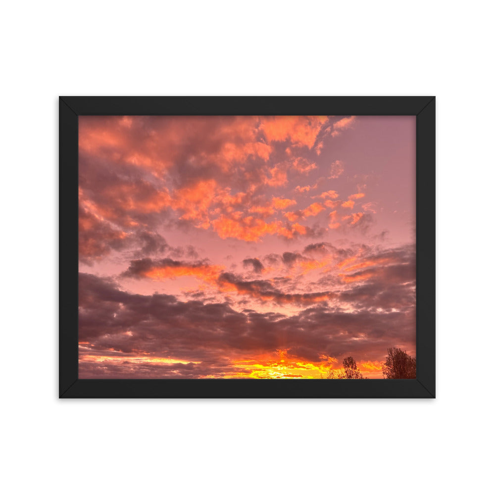 Pink & Purple Sunset Framed photo paper poster