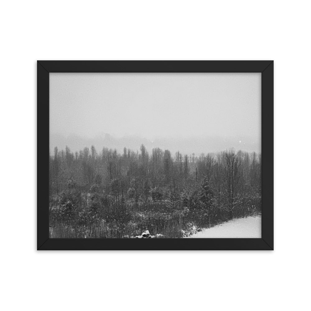 Snowy Path Framed photo paper poster