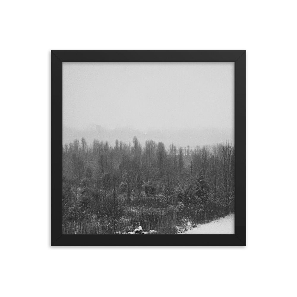 Snowy Path Framed photo paper poster