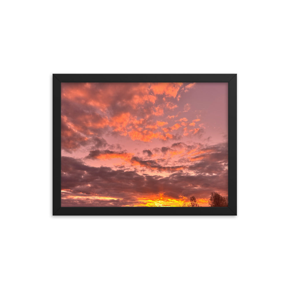 Pink & Purple Sunset Framed photo paper poster