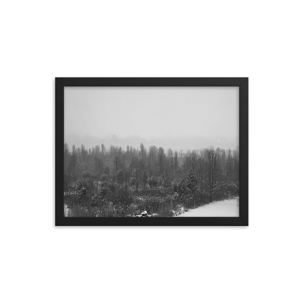 Snowy Path Framed photo paper poster