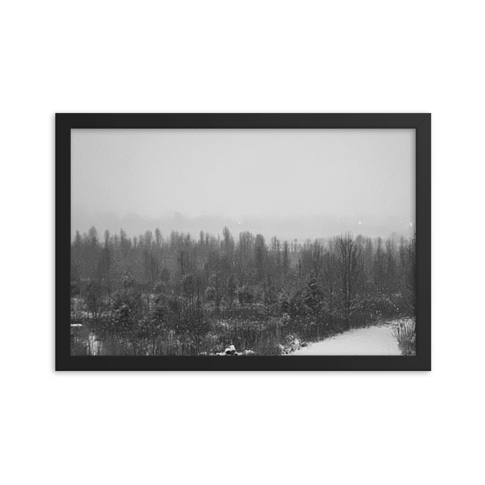 Snowy Path Framed photo paper poster