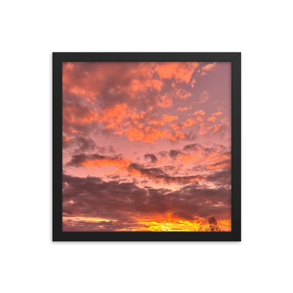 Pink & Purple Sunset Framed photo paper poster