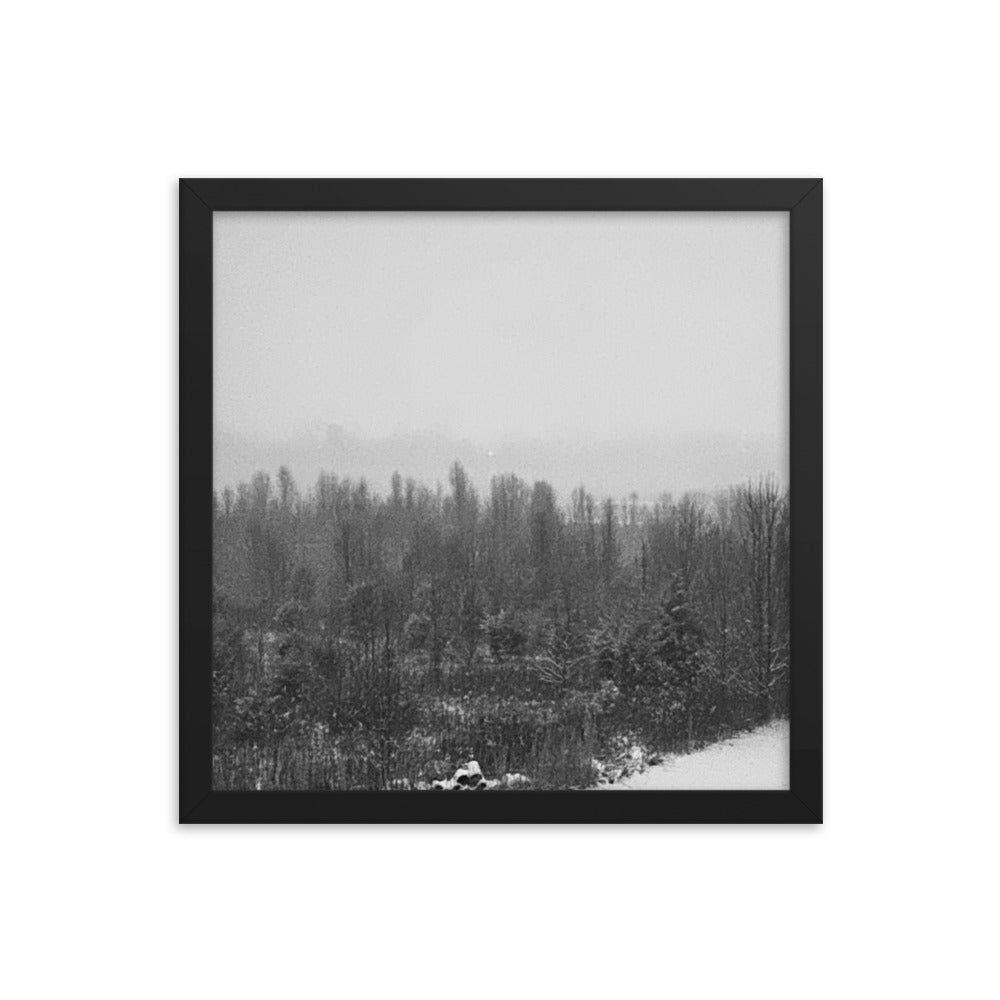 Snowy Path Framed photo paper poster