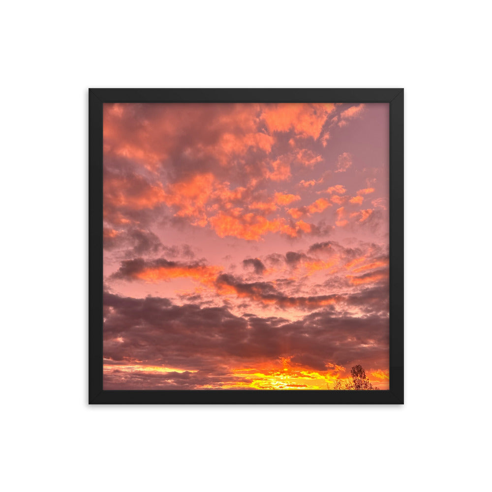 Pink & Purple Sunset Framed photo paper poster