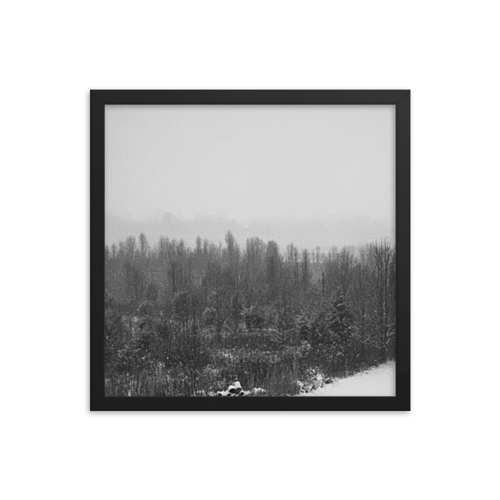 Snowy Path Framed photo paper poster