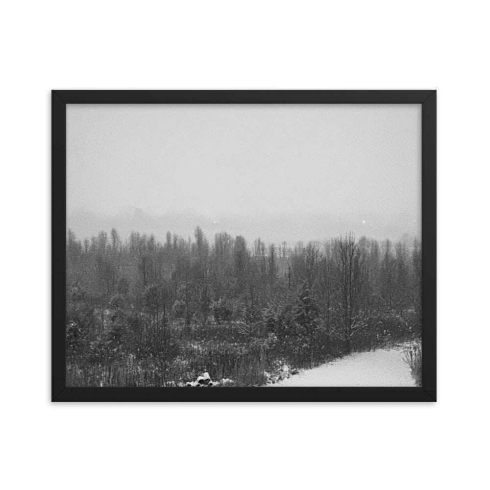 Snowy Path Framed photo paper poster