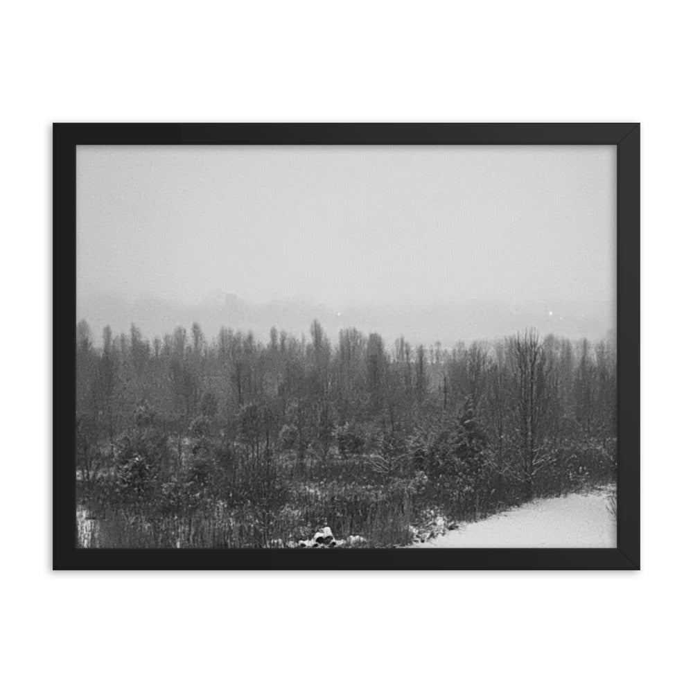 Snowy Path Framed photo paper poster