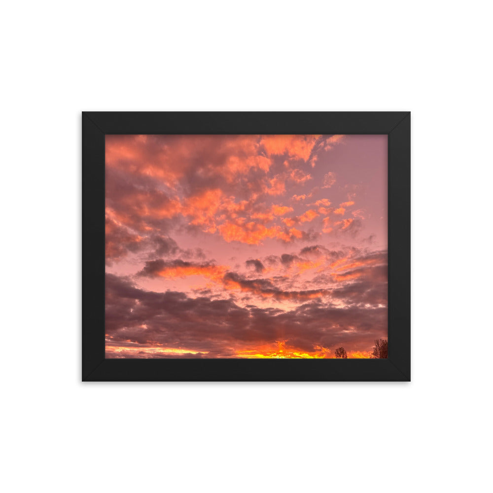 Pink & Purple Sunset Framed photo paper poster