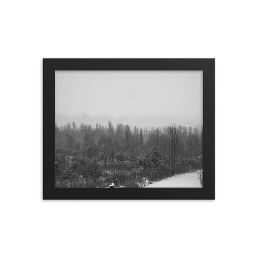 Snowy Path Framed photo paper poster