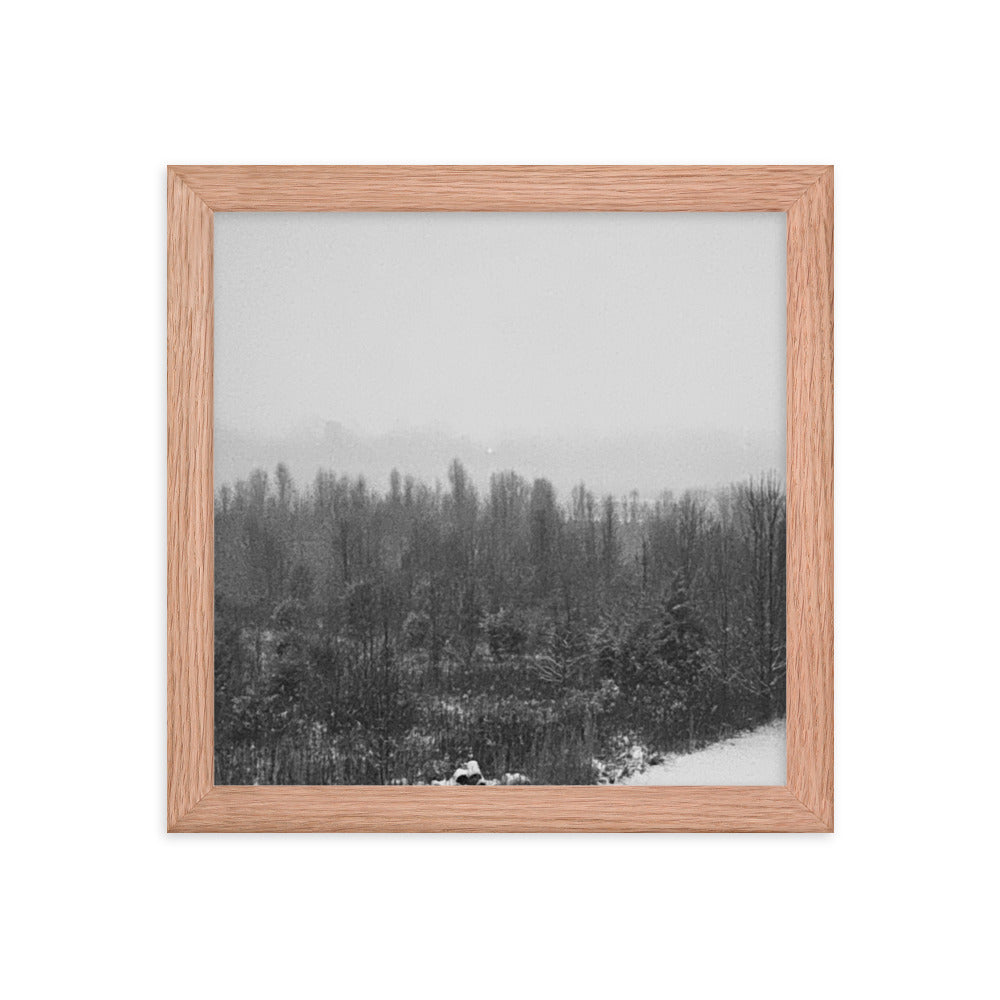 Snowy Path Framed photo paper poster