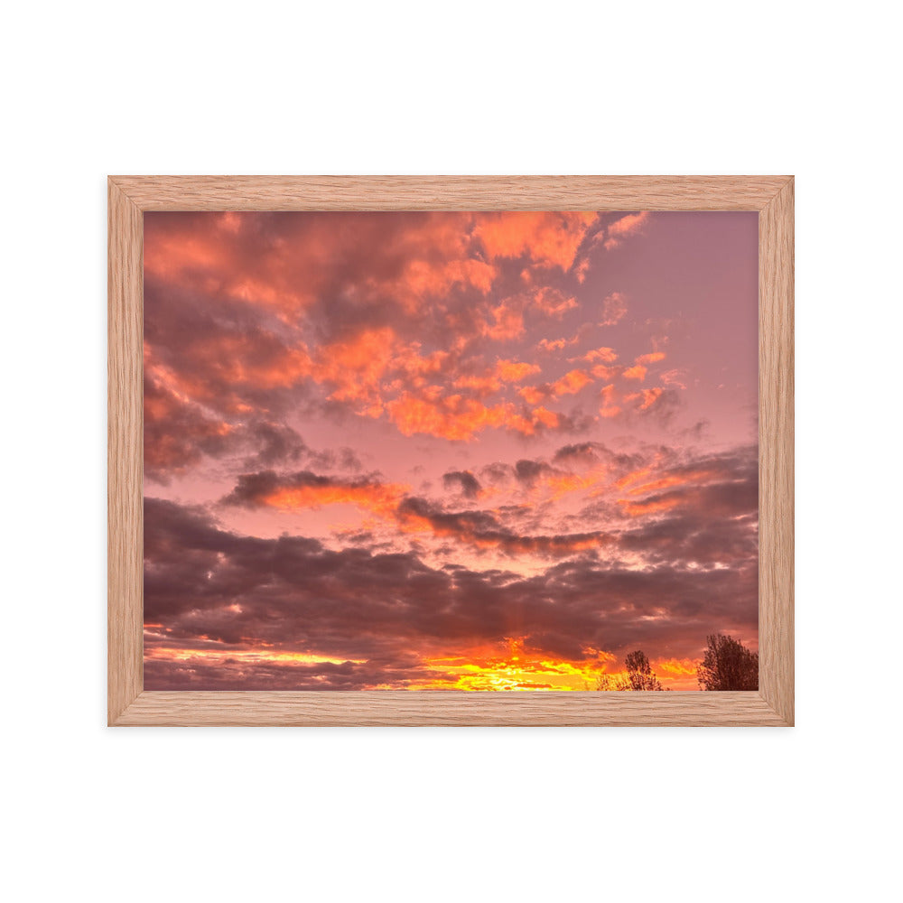 Pink & Purple Sunset Framed photo paper poster