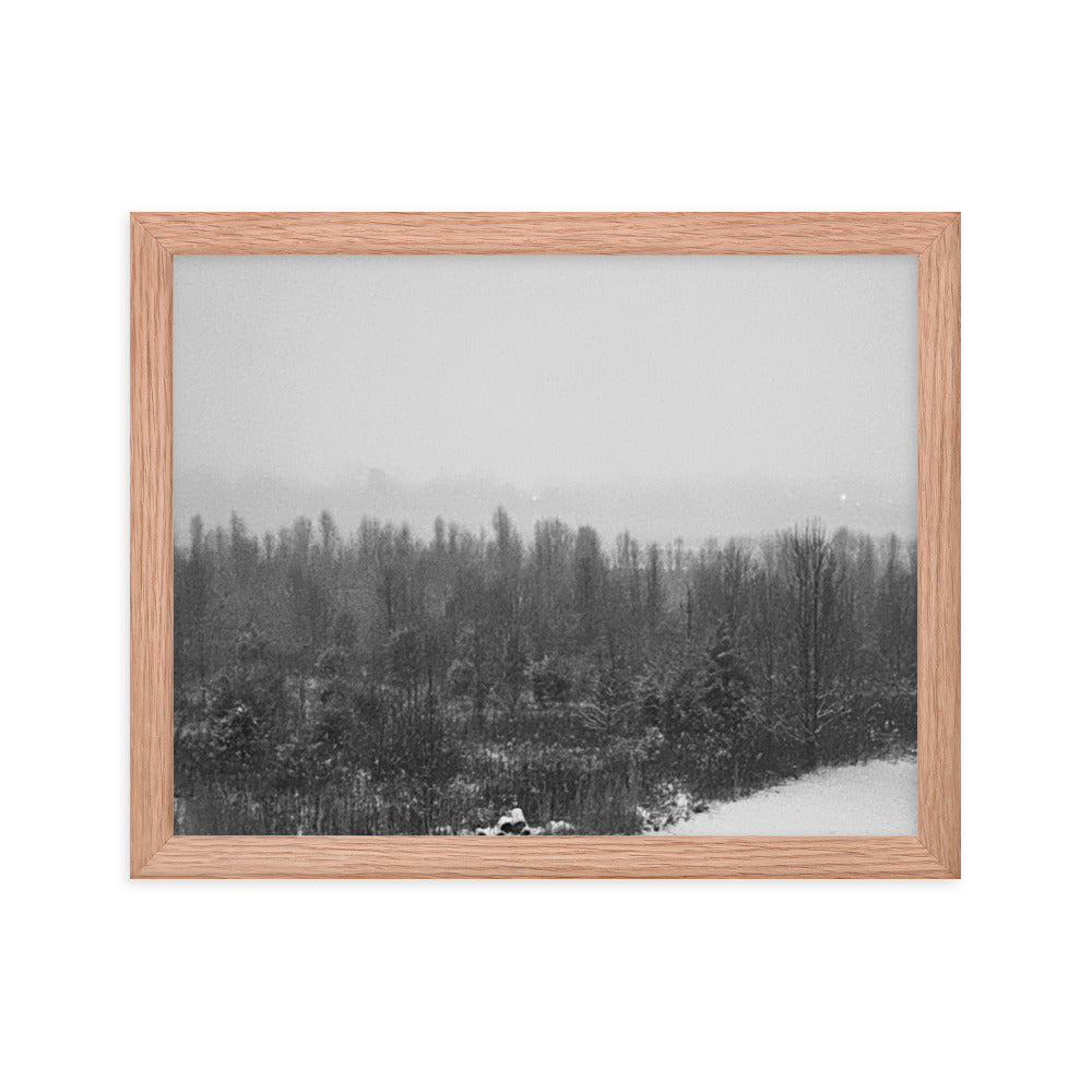 Snowy Path Framed photo paper poster