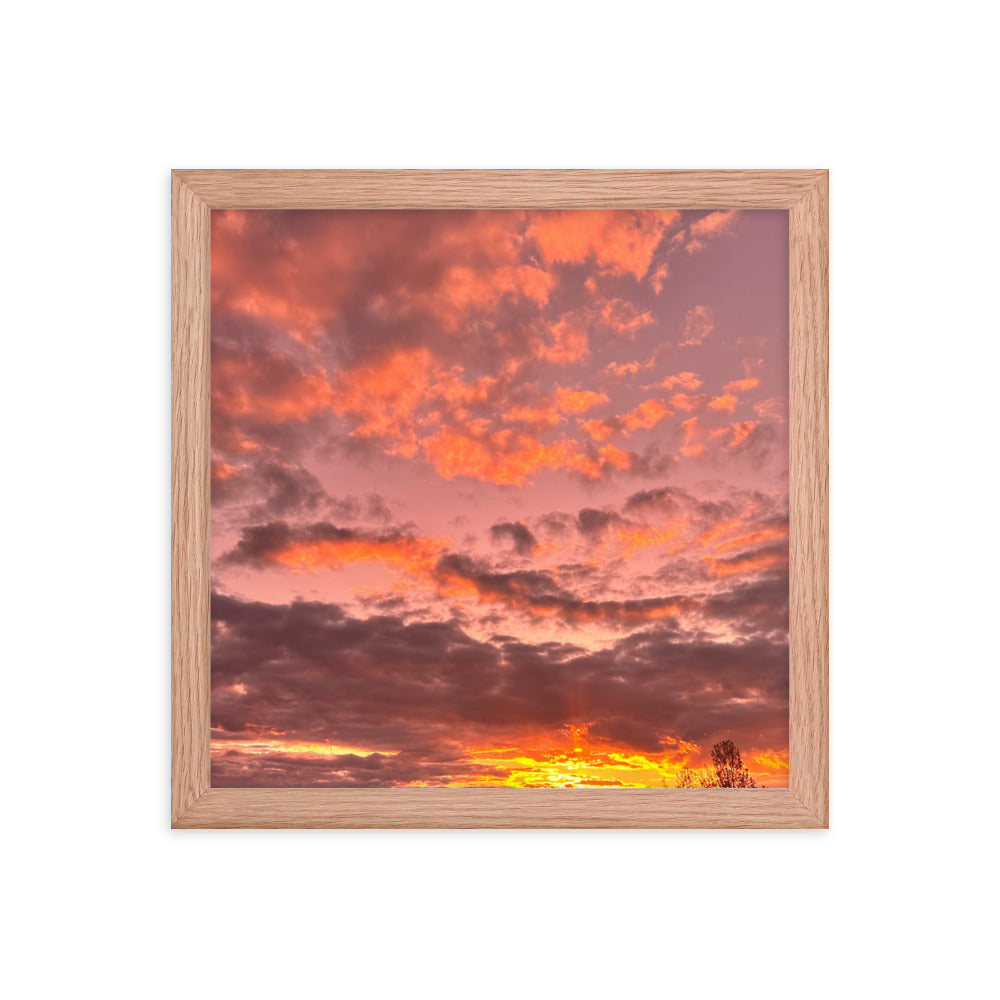 Pink & Purple Sunset Framed photo paper poster