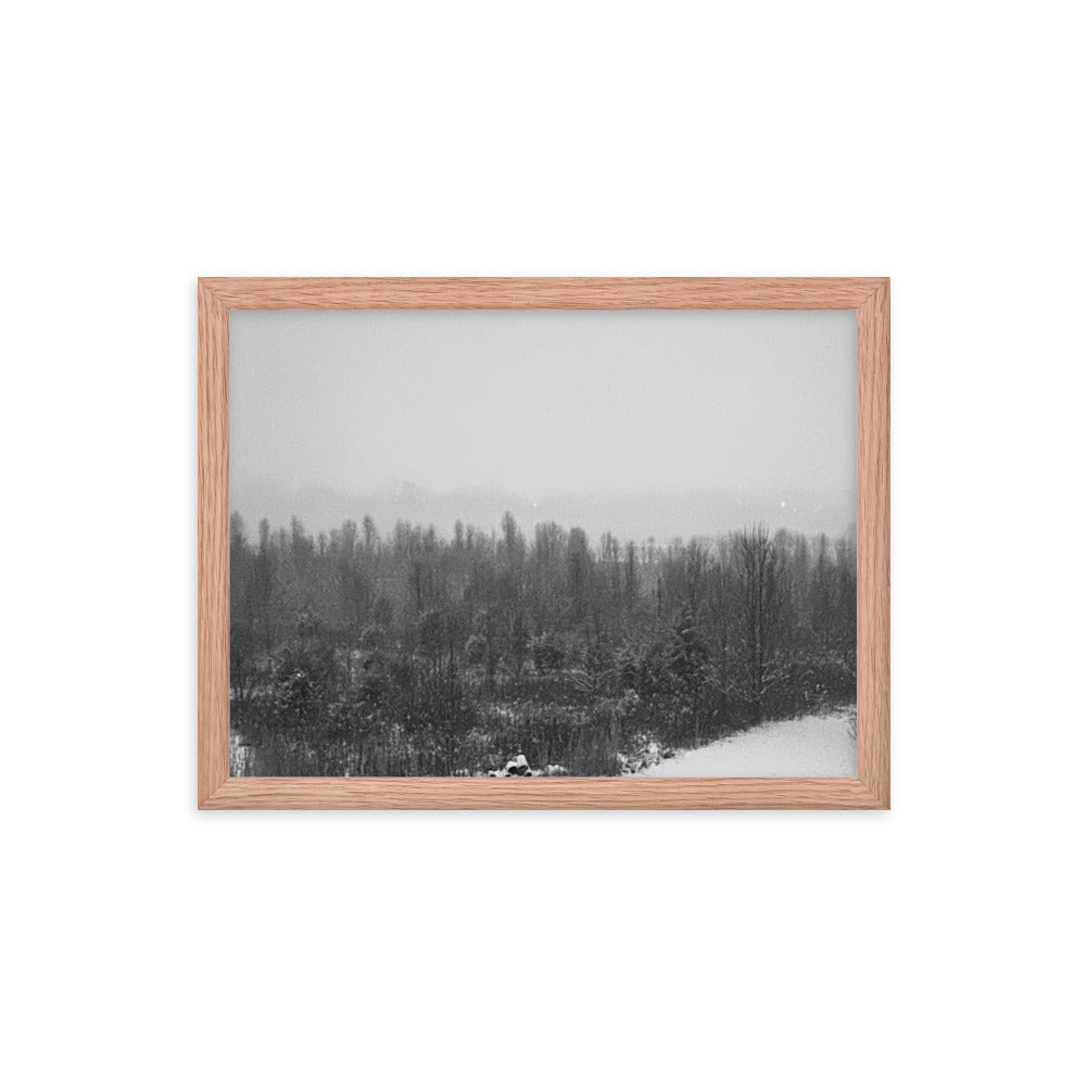 Snowy Path Framed photo paper poster