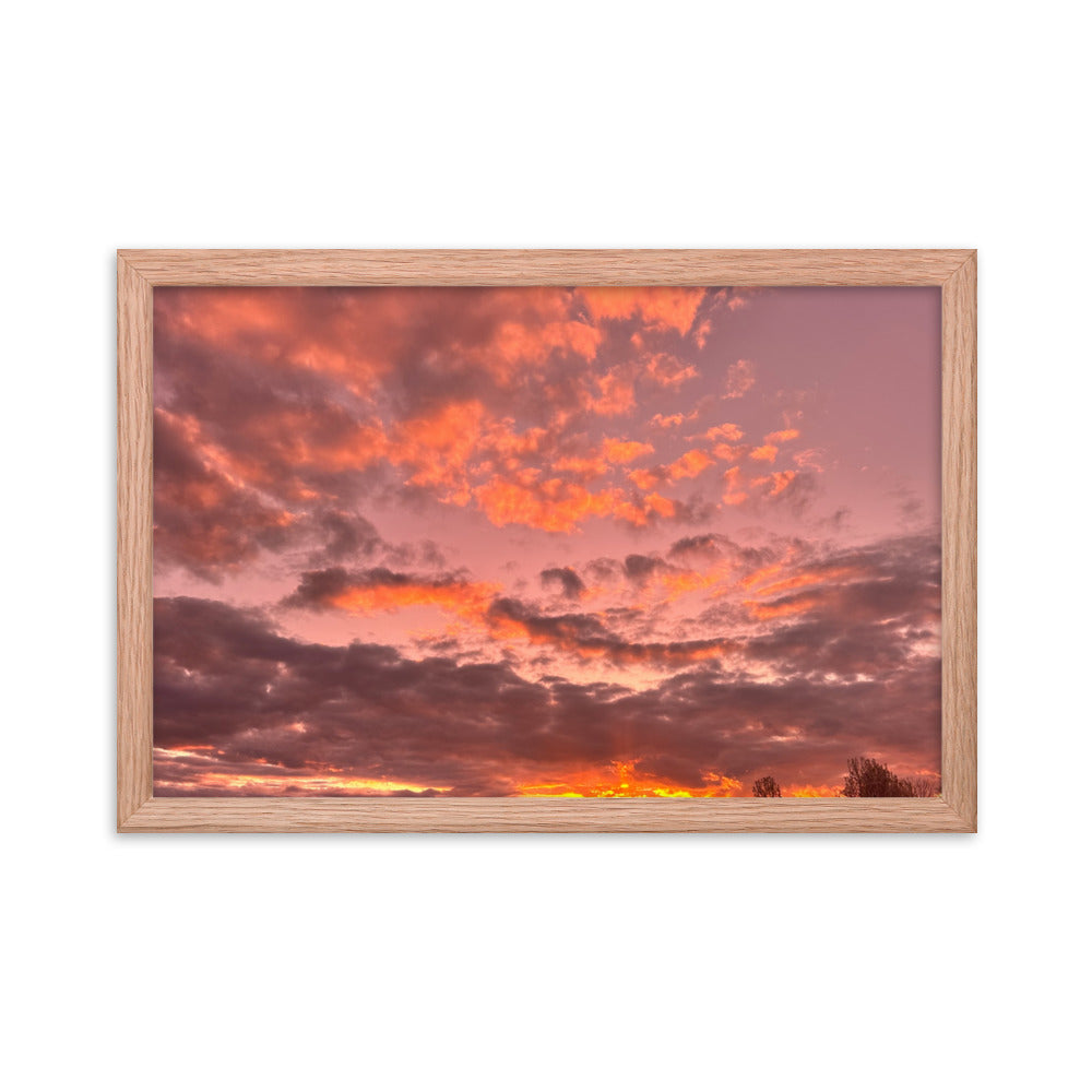 Pink & Purple Sunset Framed photo paper poster