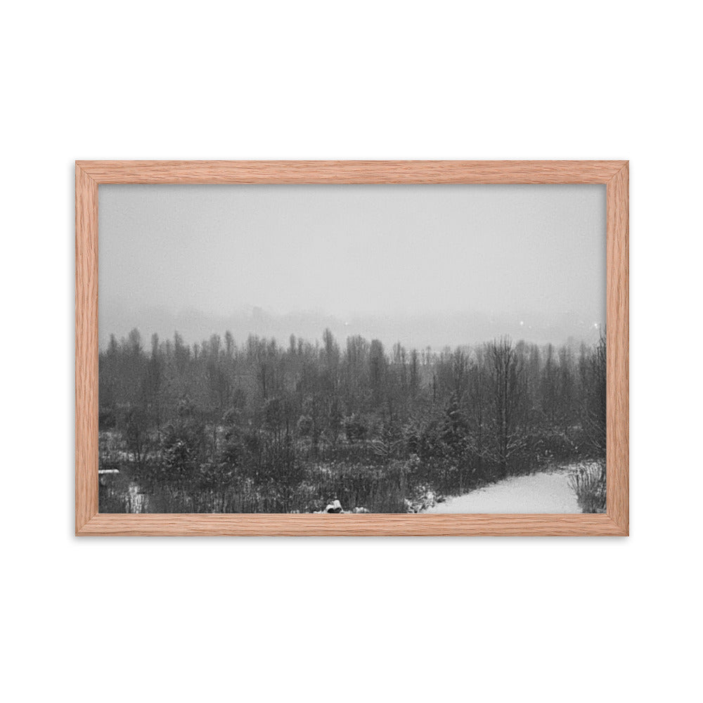 Snowy Path Framed photo paper poster