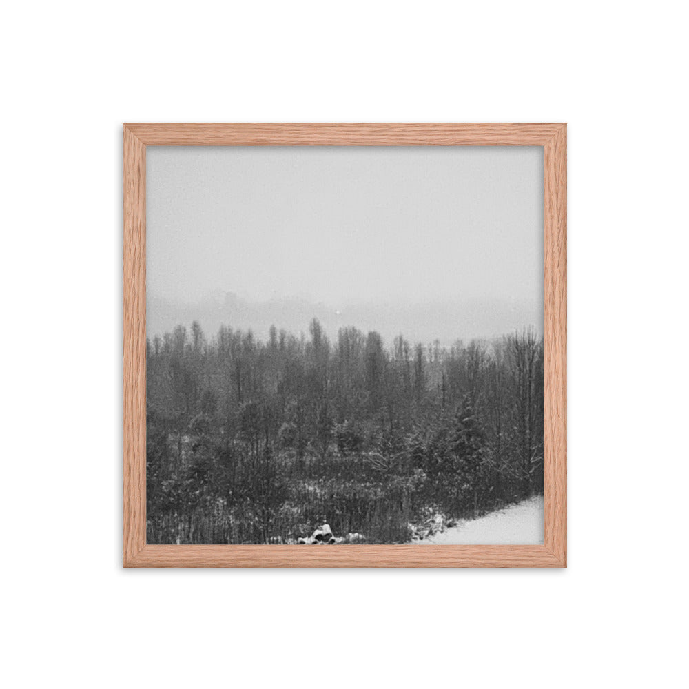 Snowy Path Framed photo paper poster