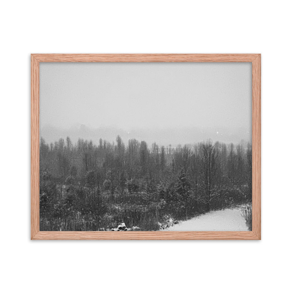 Snowy Path Framed photo paper poster