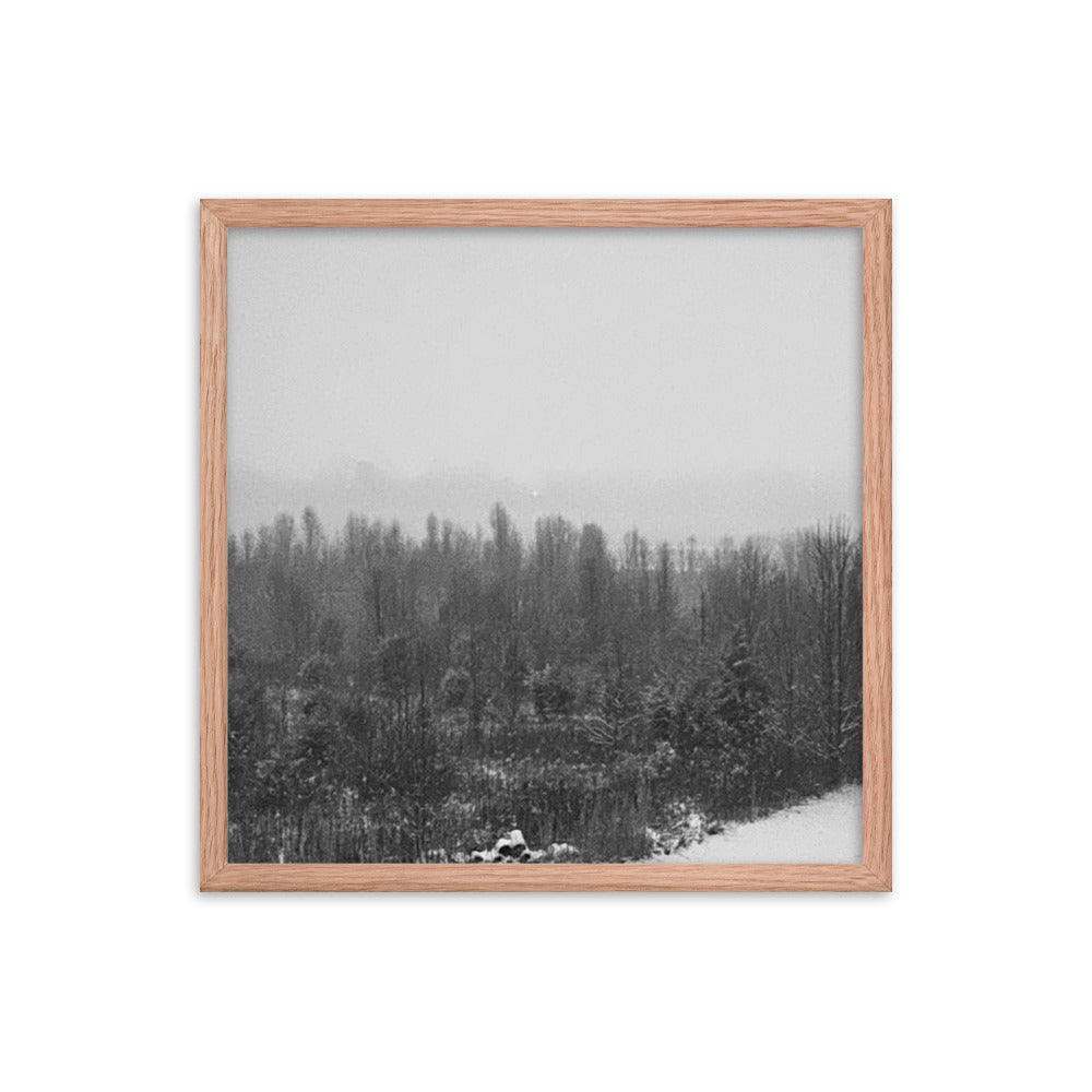 Snowy Path Framed photo paper poster