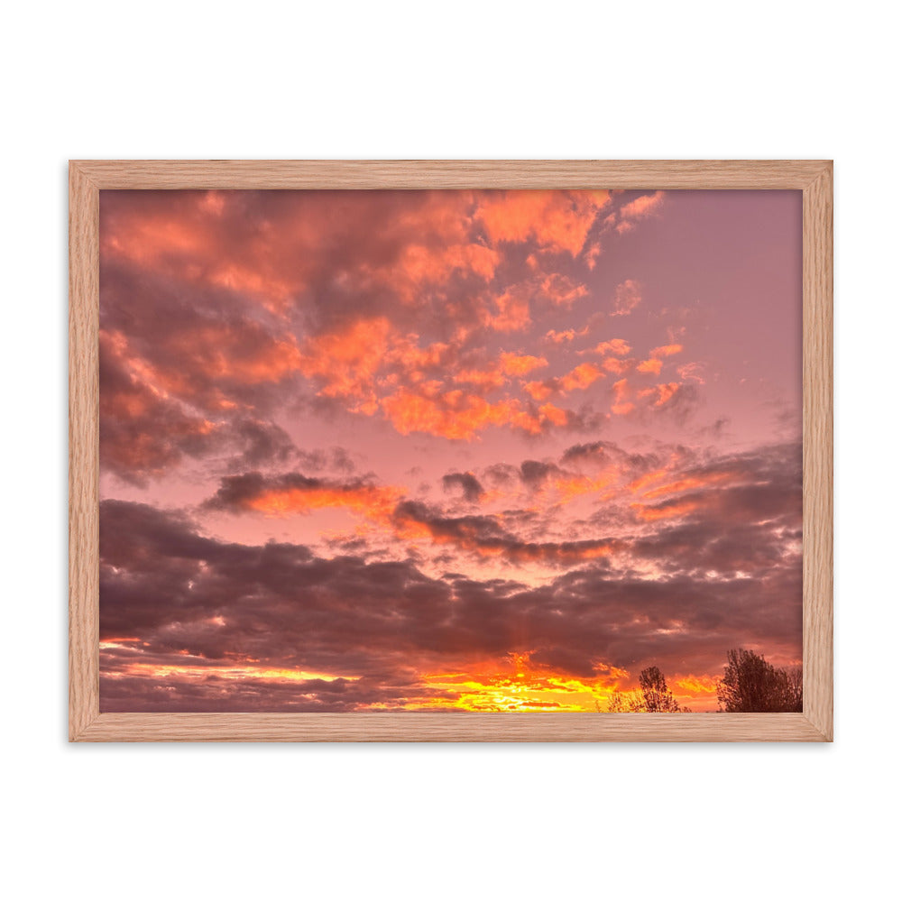 Pink & Purple Sunset Framed photo paper poster