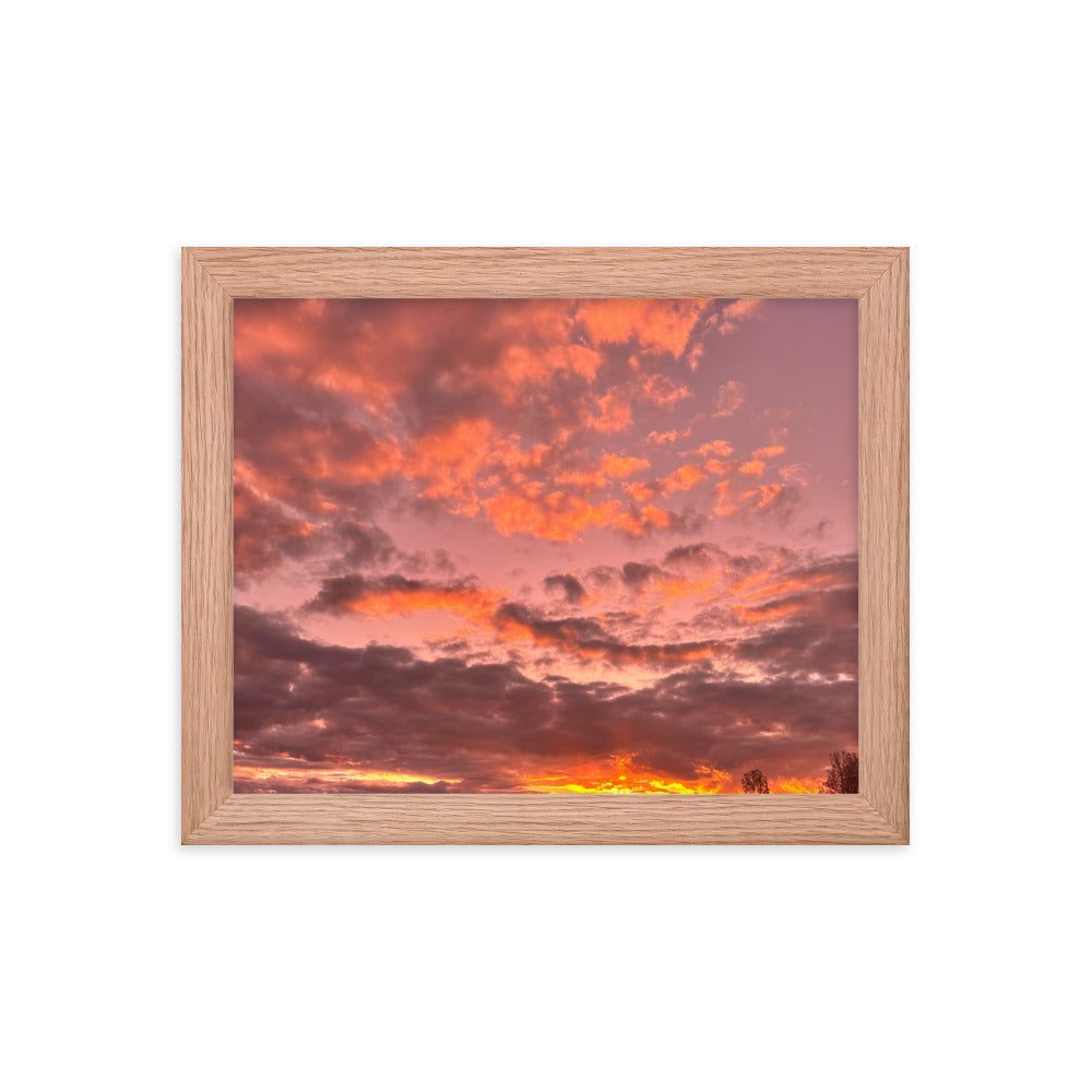 Pink & Purple Sunset Framed photo paper poster