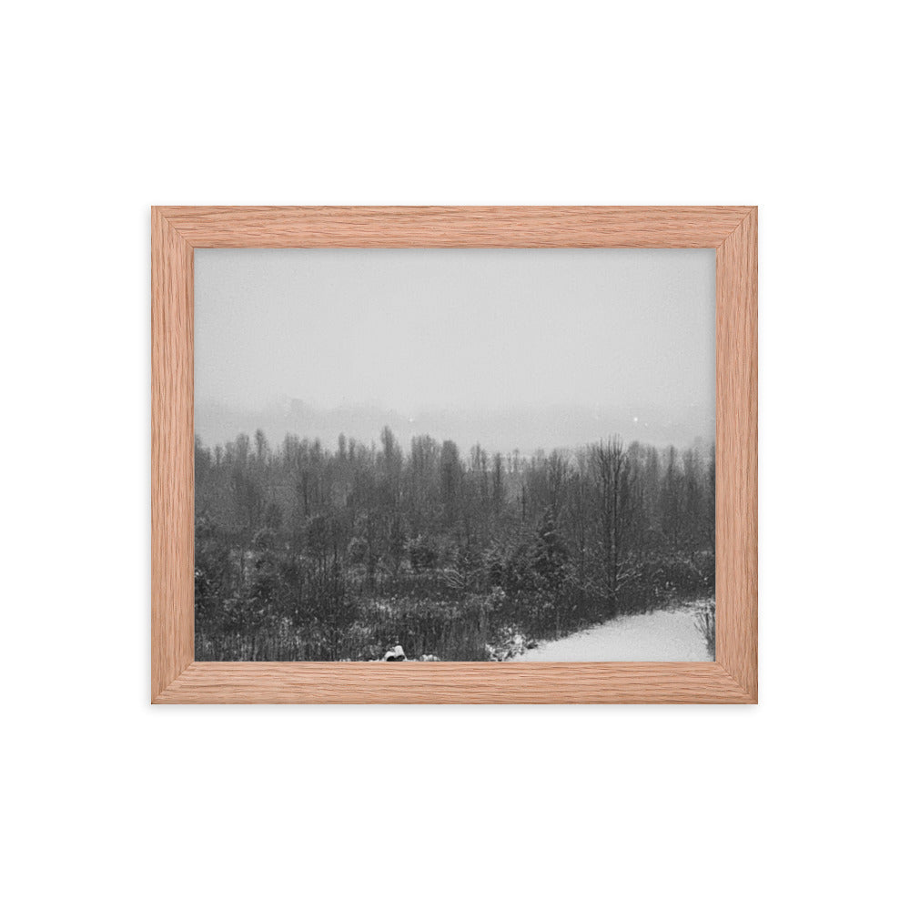 Snowy Path Framed photo paper poster