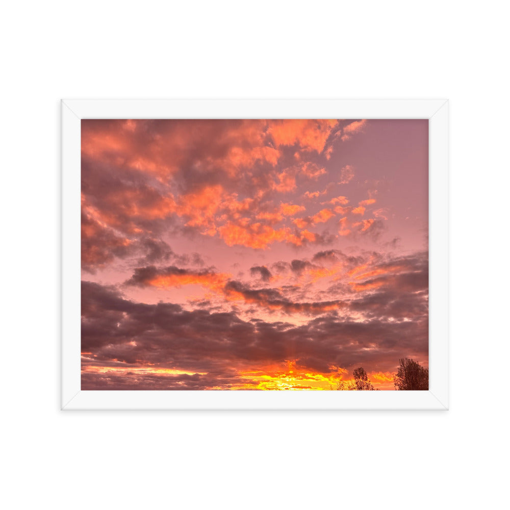 Pink & Purple Sunset Framed photo paper poster