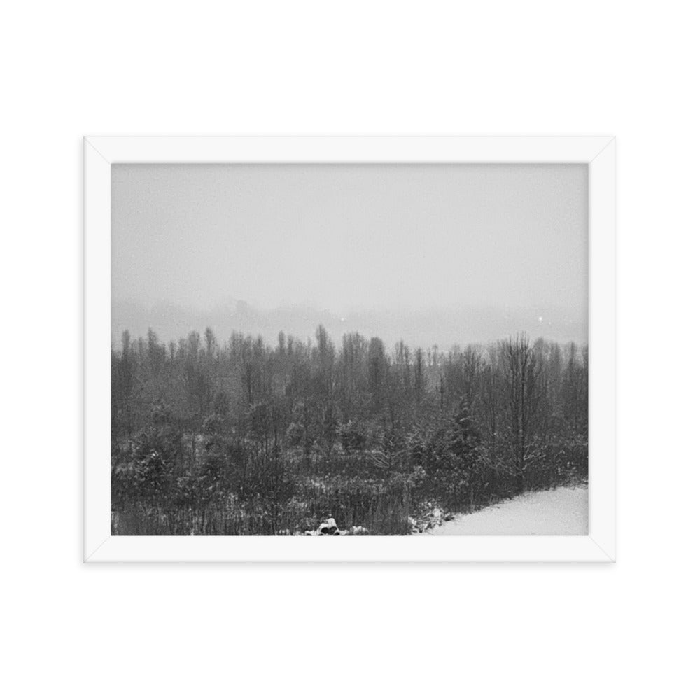 Snowy Path Framed photo paper poster