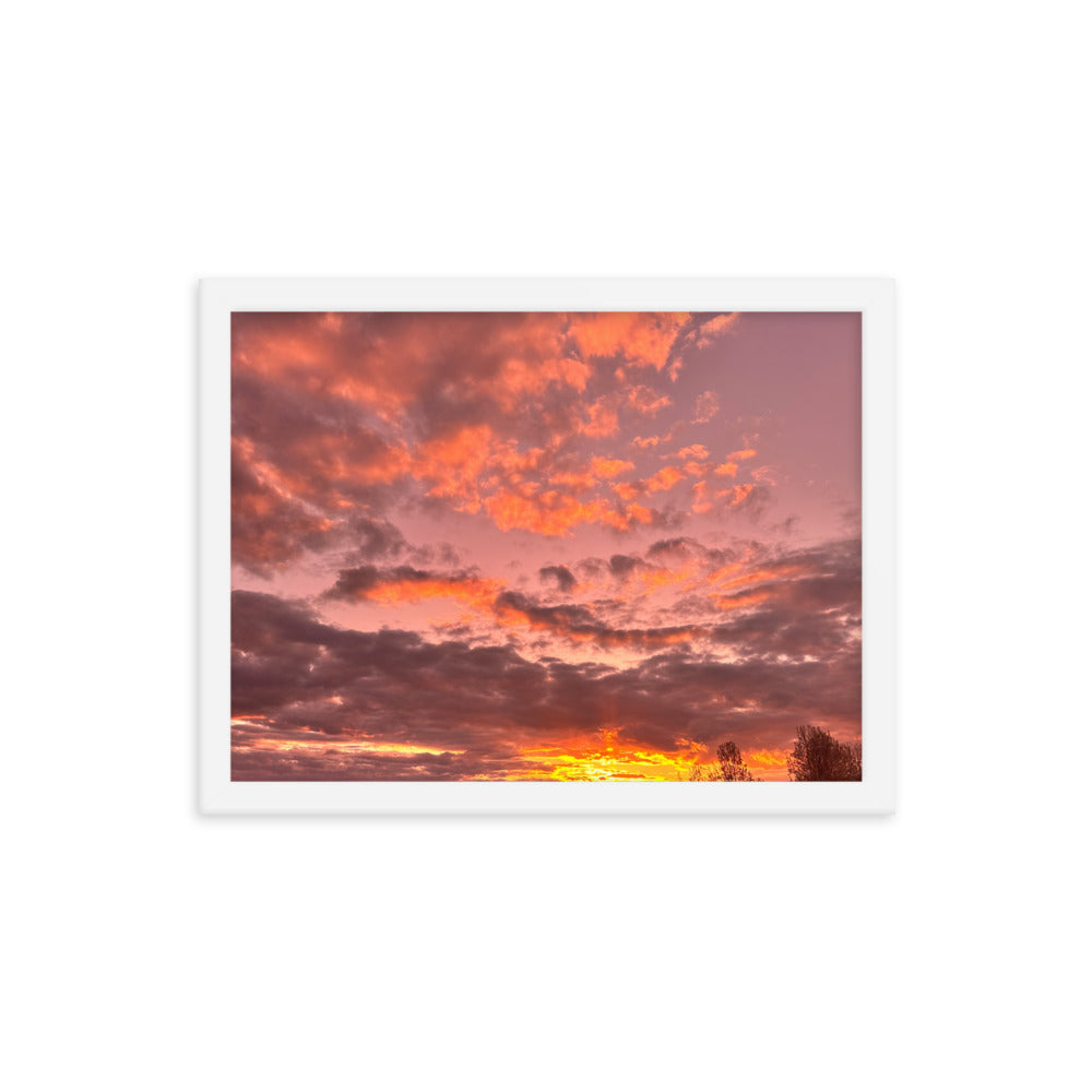 Pink & Purple Sunset Framed photo paper poster