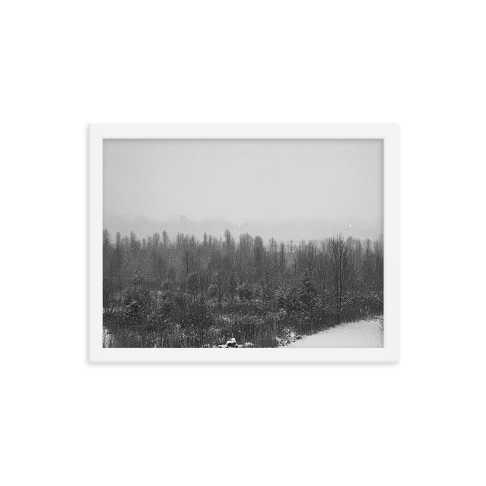 Snowy Path Framed photo paper poster