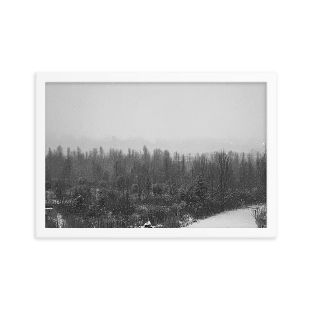 Snowy Path Framed photo paper poster